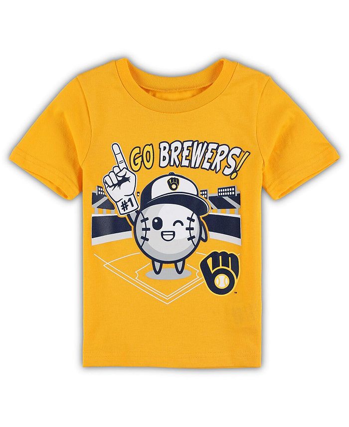 Золотая футболка Milwaukee Brewers Ball Boy для новорожденных Outerstuff, золотой