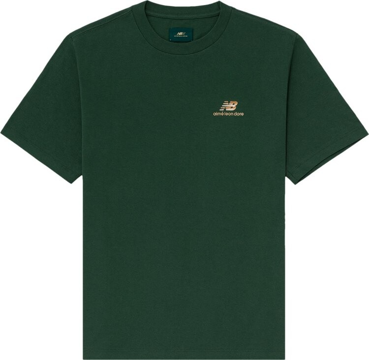 

Футболка Aimé Leon Dore x New Balance Logo 'Dark Green', зеленый