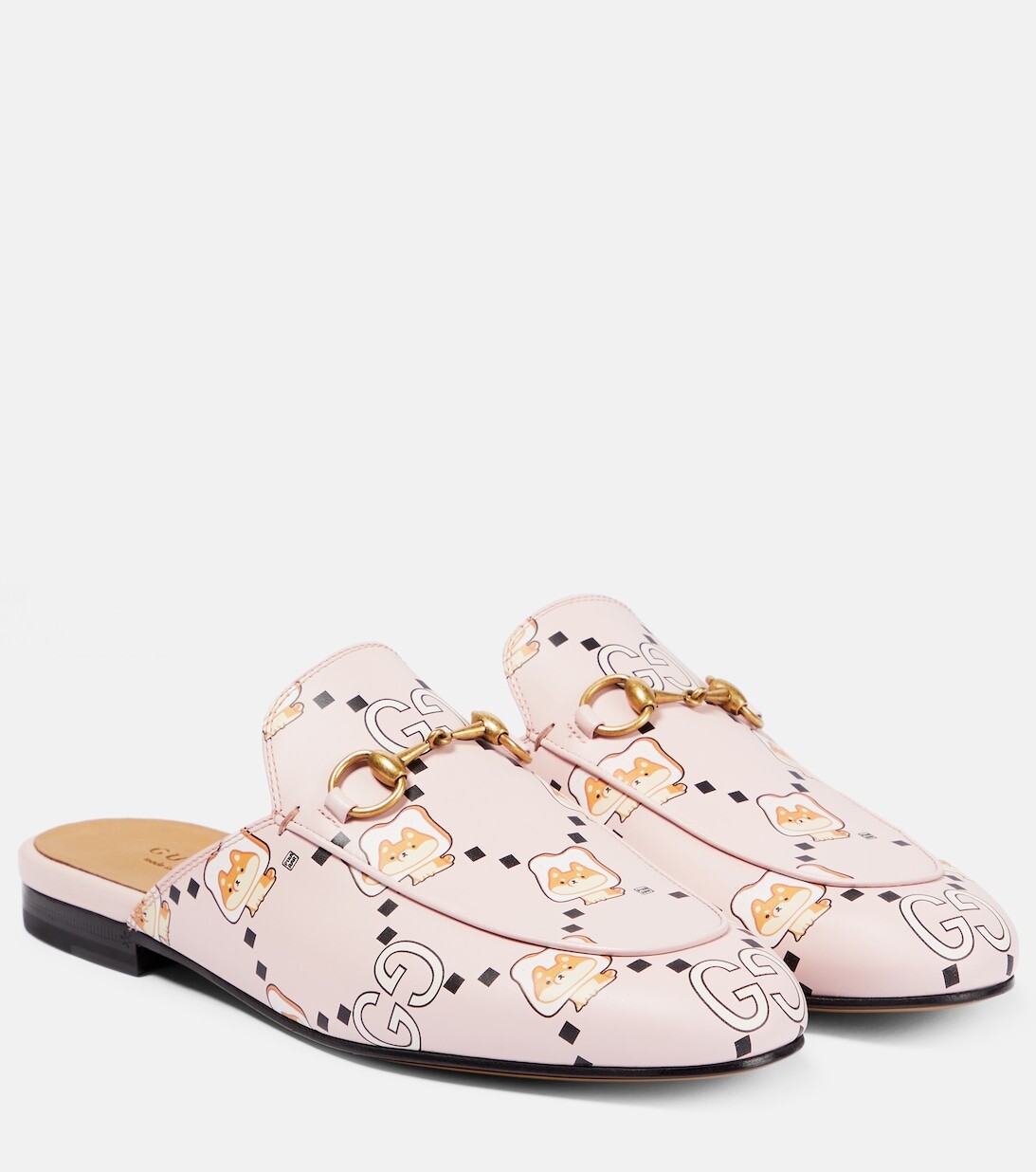 

Кожаные шлепанцы Princetown Gucci, розовый