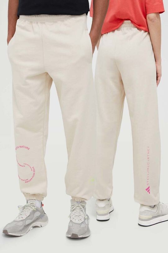 

Хлопковые спортивные штаны adidas by Stella McCartney, бежевый
