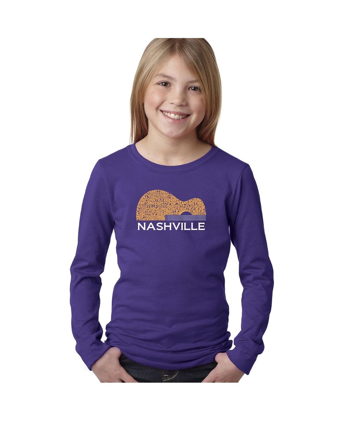 

Детская гитара Nashville — футболка с длинными рукавами для девочек Word Art LA Pop Art