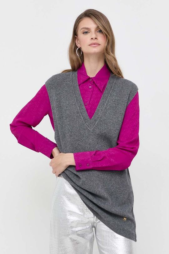 Свитер из смесовой шерсти Pinko, серый свитер женский pinko размер s