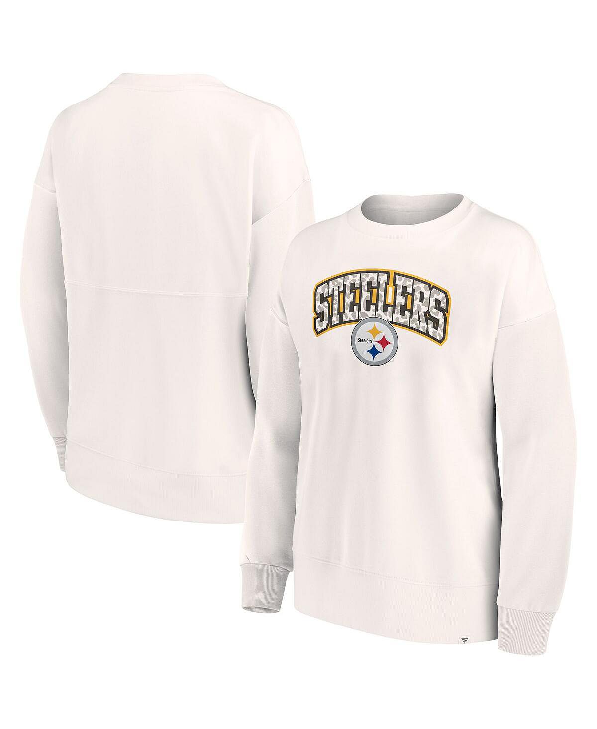 

Женский белый пуловер с логотипом Pittsburgh Steelers Leopard Team Fanatics, белый