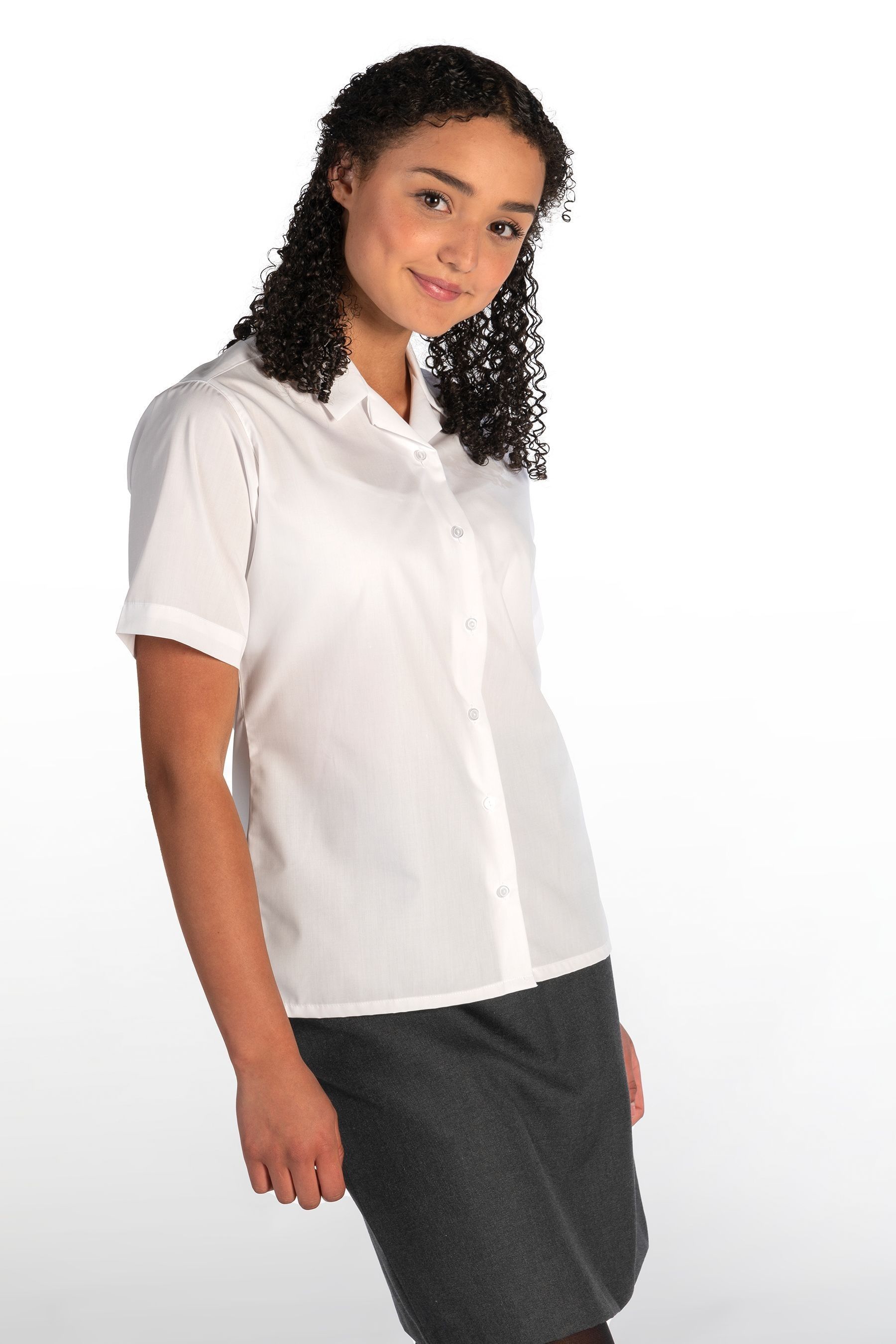 Комплект из 2 белых школьных рубашек приталенного кроя с длинными рукавами Trutex, белый
