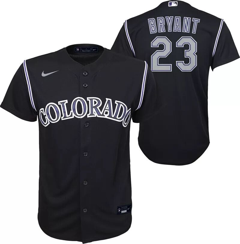 

Черная альтернативная майка Nike Youth Colorado Rockies Kris Bryant # 23