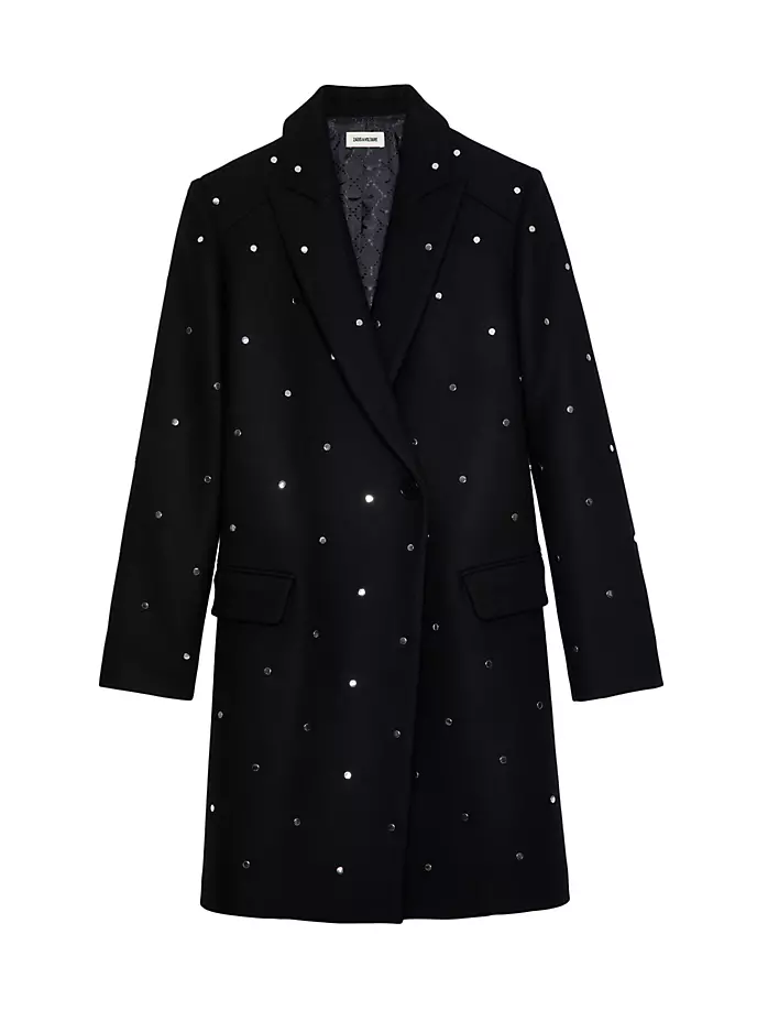 

Пальто из смесовой шерсти с пайетками Zadig & Voltaire, цвет noir