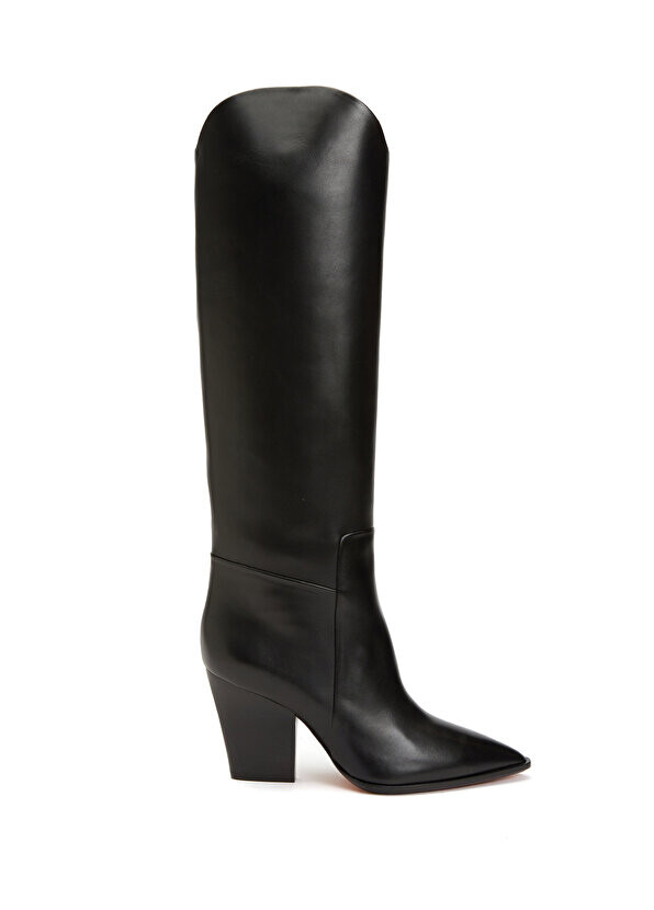 

Черные женские кожаные ботинки на каблуке Santoni