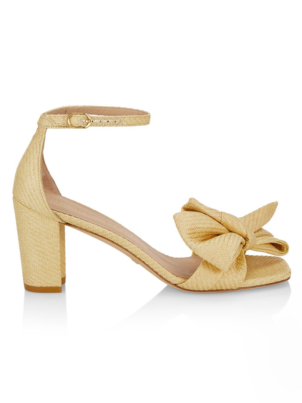 

Сандалии из рафии на массивном каблуке с бантом Stuart Weitzman