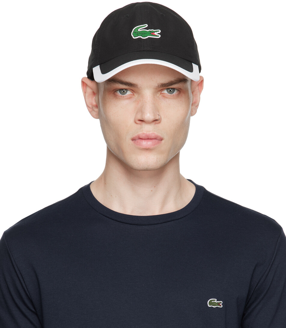 

Черная спортивная кепка унисекс с контрастной каймой Lacoste