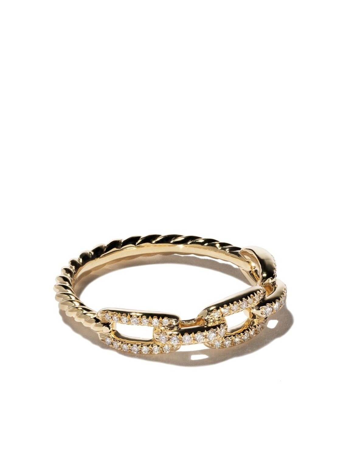 

Кольцо Stax Chain Link из желтого золота с бриллиантами David Yurman, золотой