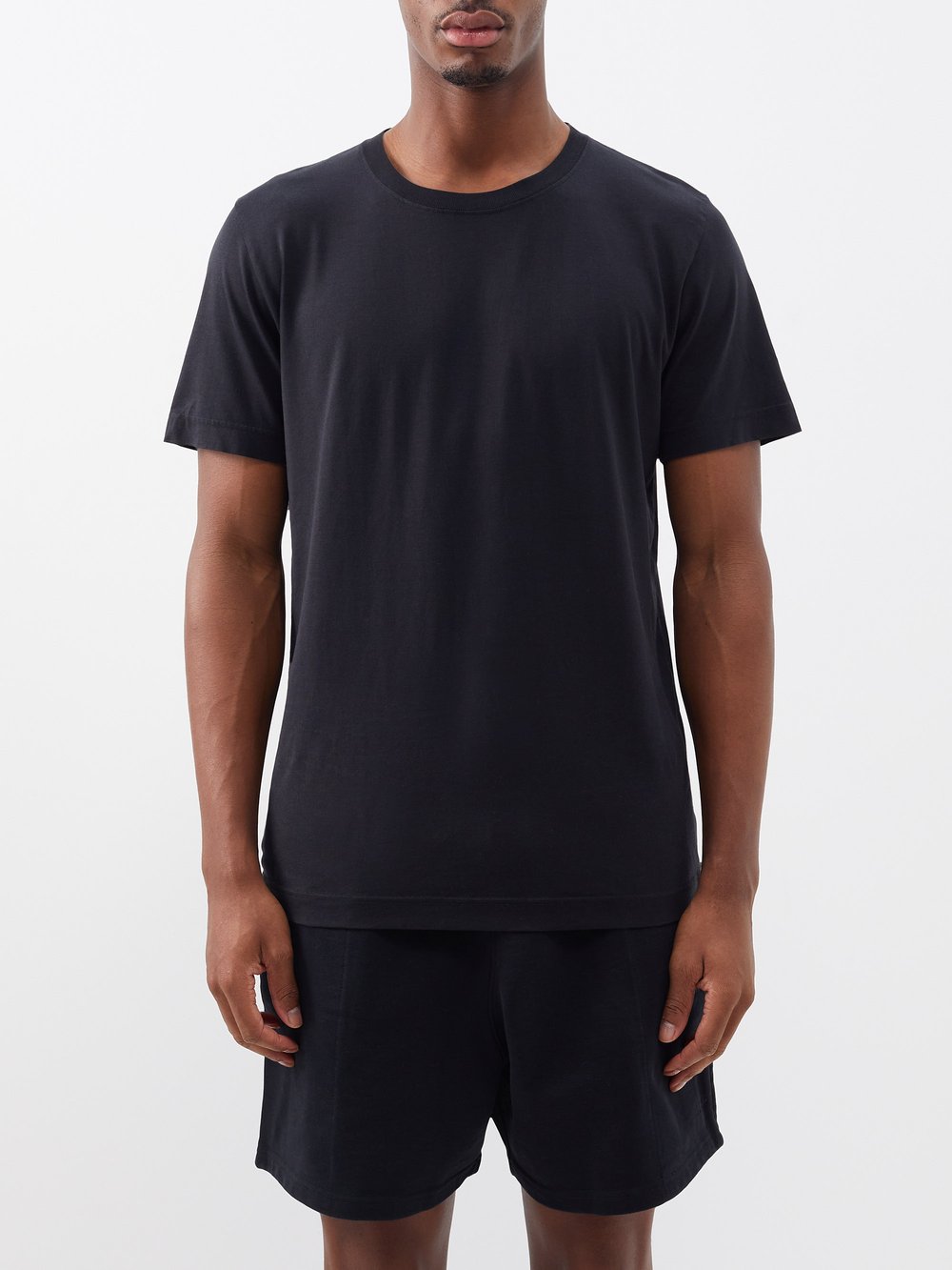 Комплект из трех трикотажных футболок с круглым вырезом. CDLP, черный комплект из трех футболок с круглым вырезом 3 года 94 см синий