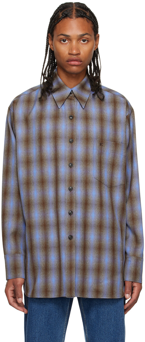 

Синяя рубашка в клетку LOW CLASSIC