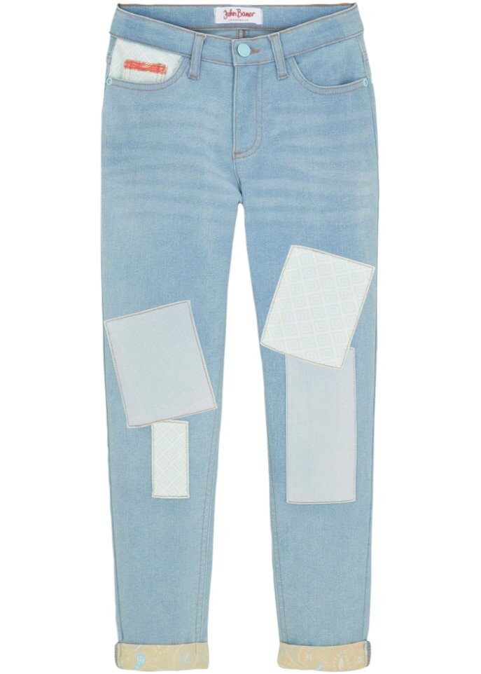 

Джинсы-бойфренды для девочек John Baner Jeanswear, голубой