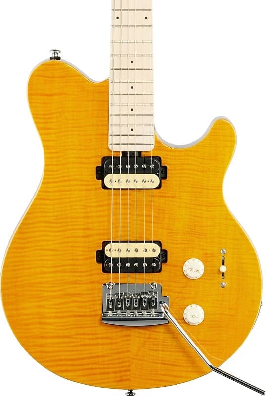 

Электрогитара Sterling AX3FM Axis Flame Maple Top Electric Guitar, Trans Gold