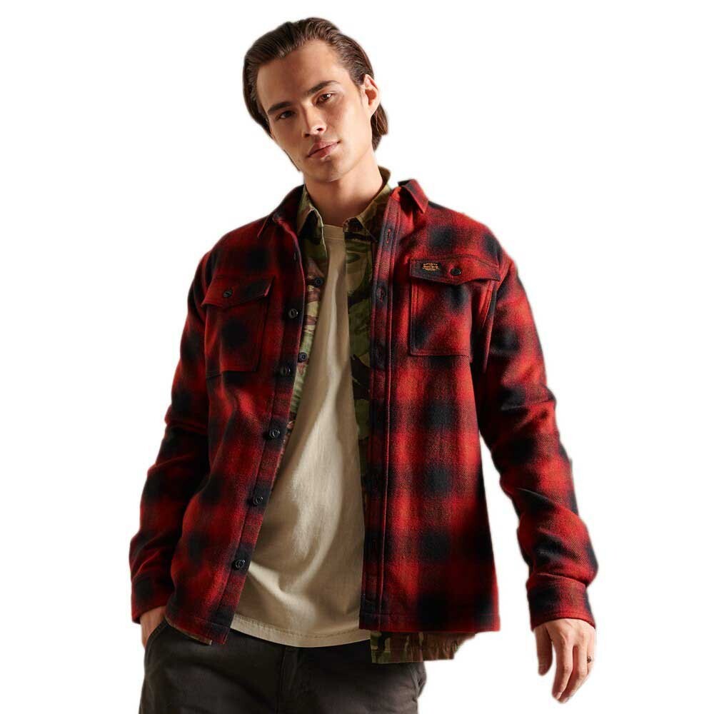 

Рубашка Superdry Wool Miller, красный