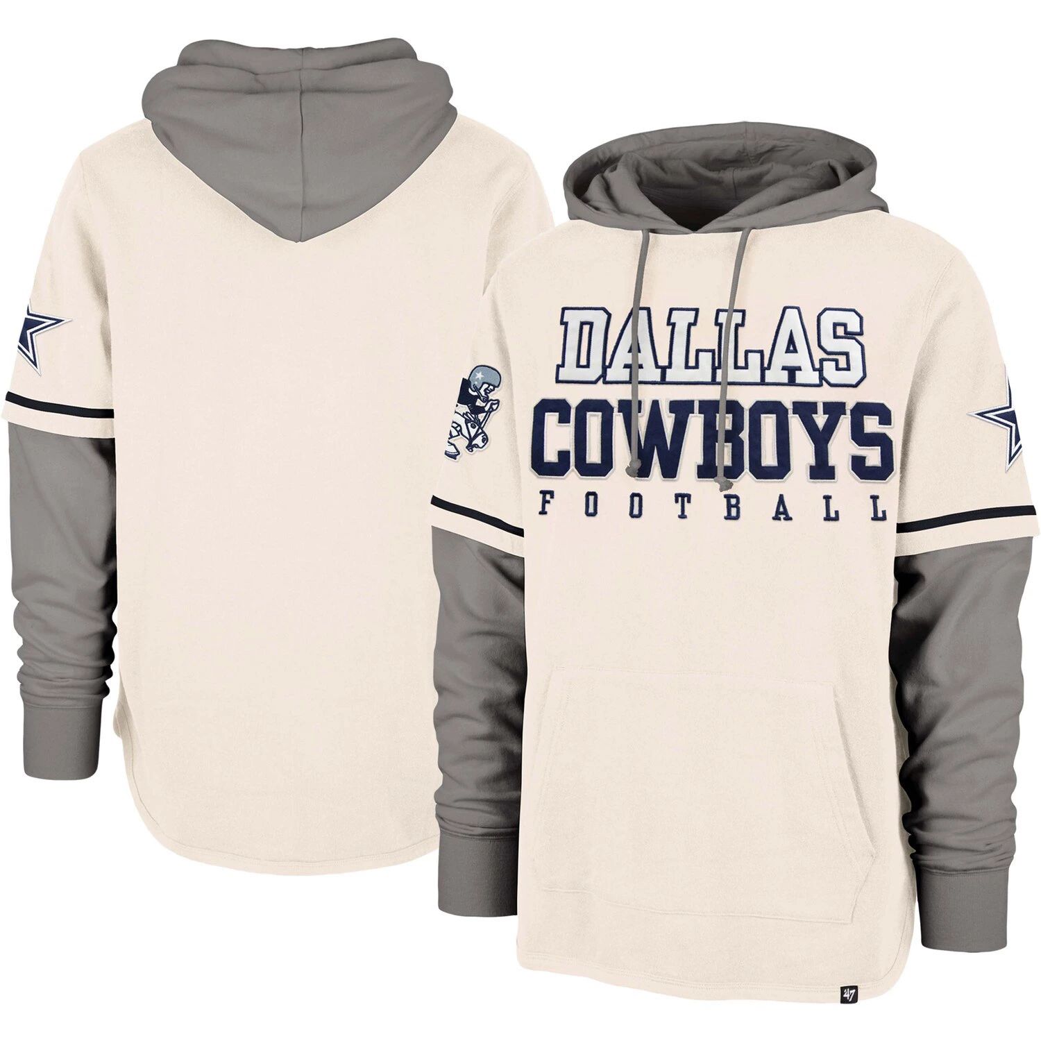 Мужская кремовая толстовка с капюшоном '47 Dallas Cowboys Shortstop Pullover