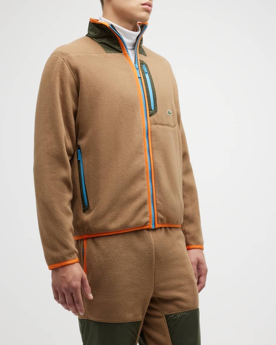 

Мужская флисовая толстовка с молнией во всю длину Lacoste, Коричневый, Мужская флисовая толстовка с молнией во всю длину Lacoste