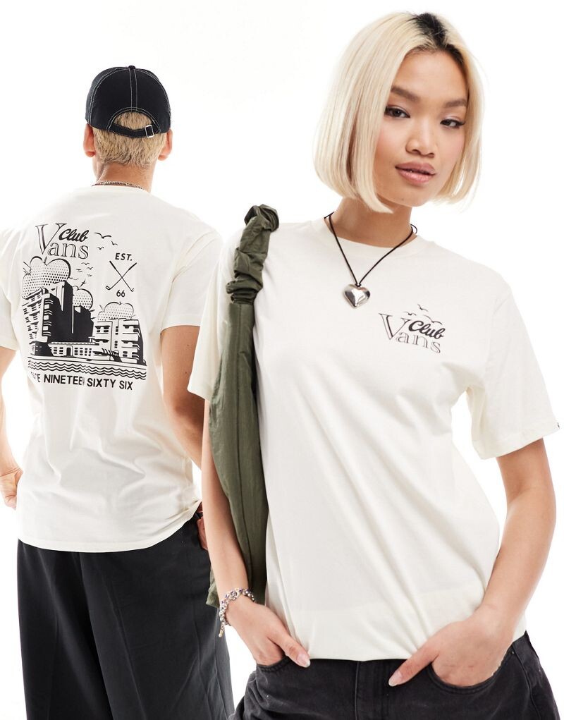 

Vans – Club Vee – футболка кремового цвета с принтом