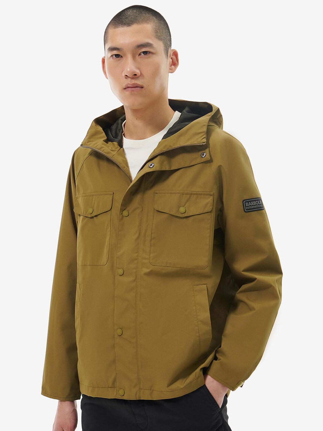 

Хлопковая куртка Barbour International Abbots, архивный оливковый, Зеленый