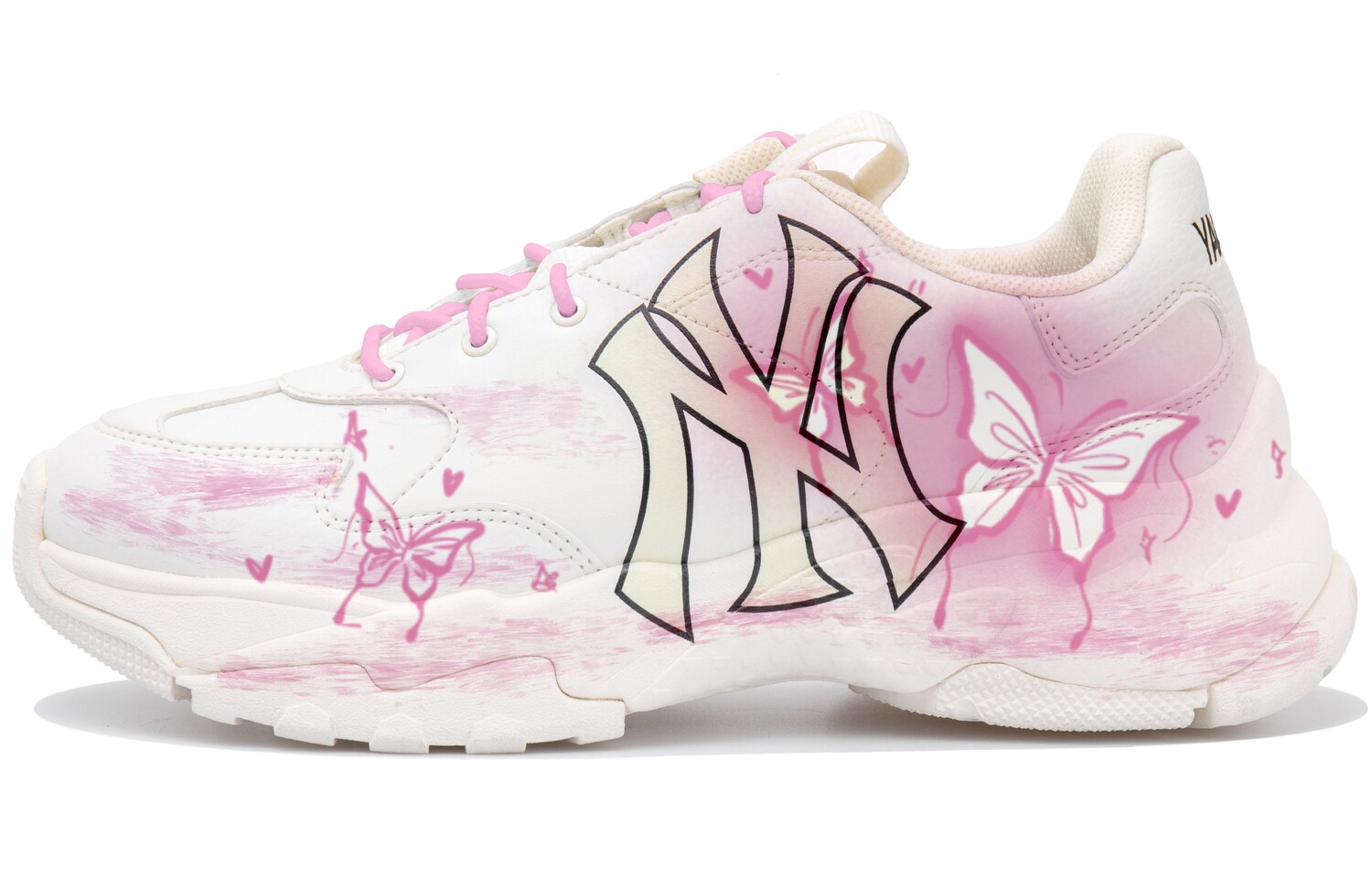 

Кроссовки MLB Big Ball Chunky Chunky Sneakers Unisex Low-top White/pink, розовый