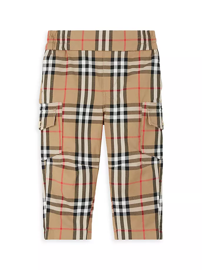 

Брюки-карго в клетку для маленьких мальчиков и мальчиков Burberry, цвет archive beige check