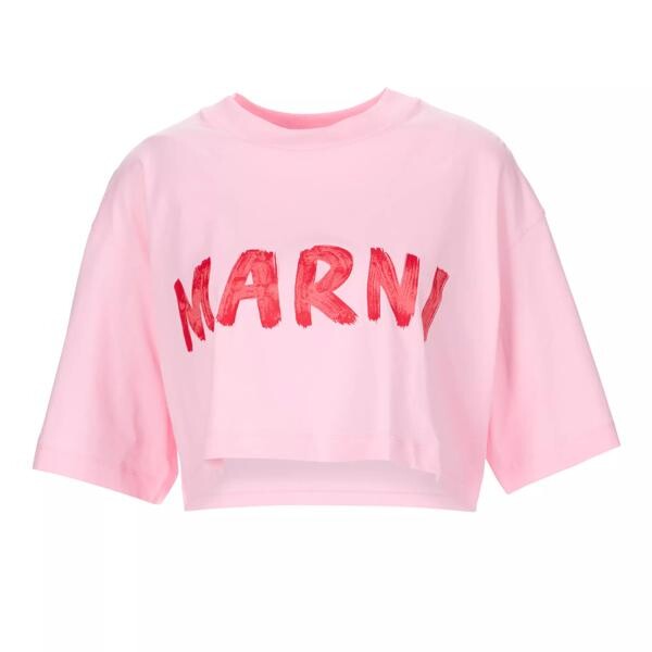 

Футболка t-shirt mit logo-druck loc18 Marni, розовый