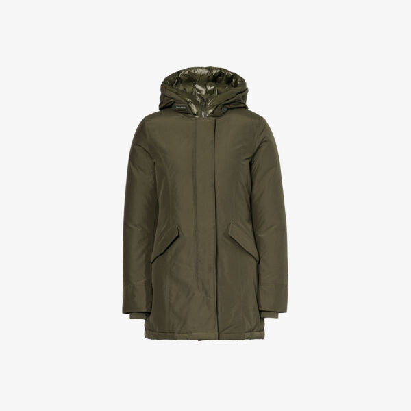 

Пуховая парка из смесового хлопка с воротником-воронкой Arctic Woolrich, зеленый