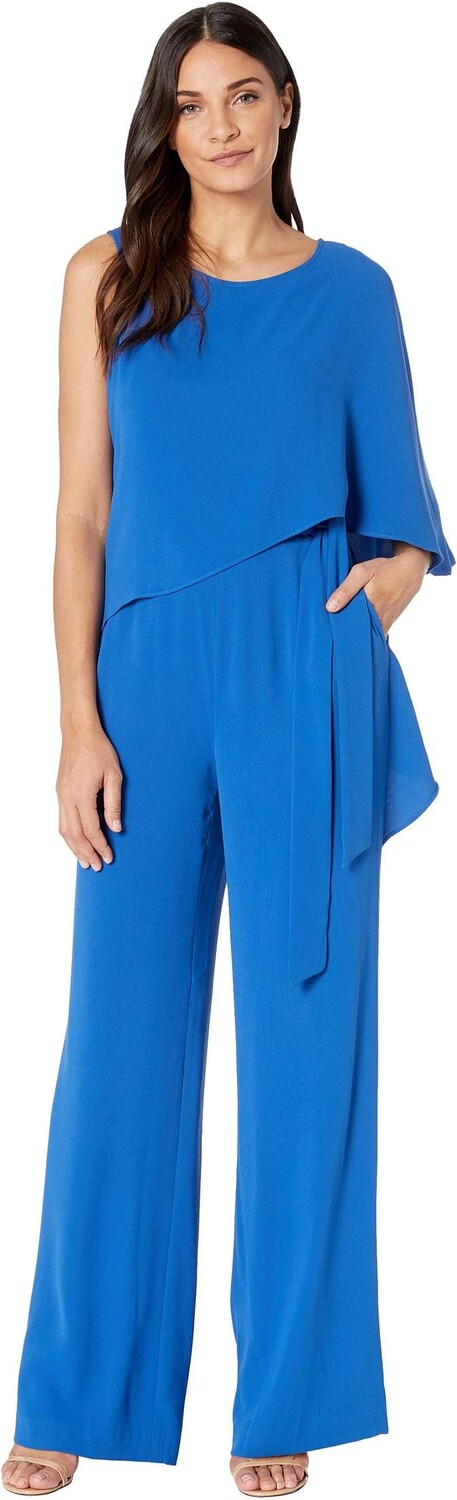 

Комбинезон Halston Flowy Draped Jumpsuit, цвет Cobalt