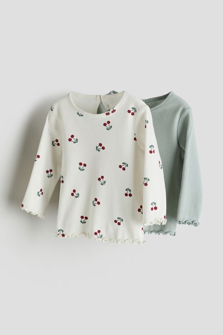 

2 пары рубашек в рубчик H&M, бежевый