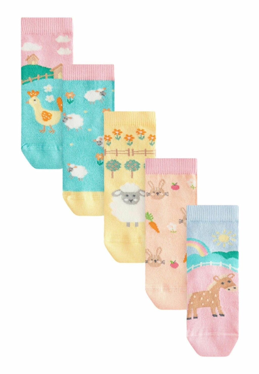 

Носки Rich Farm Character 5 Pack Next, цвет pink and green