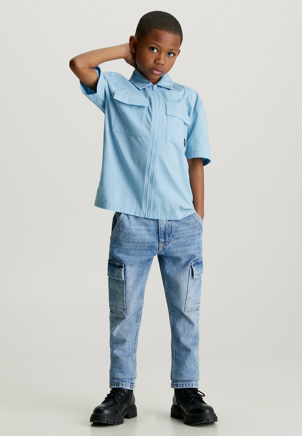 Рубашка SHORT SLEEVE Calvin Klein Jeans, цвет dusk blue высокие мюли flatform calvin klein jeans цвет dusk blue mediterranean blue