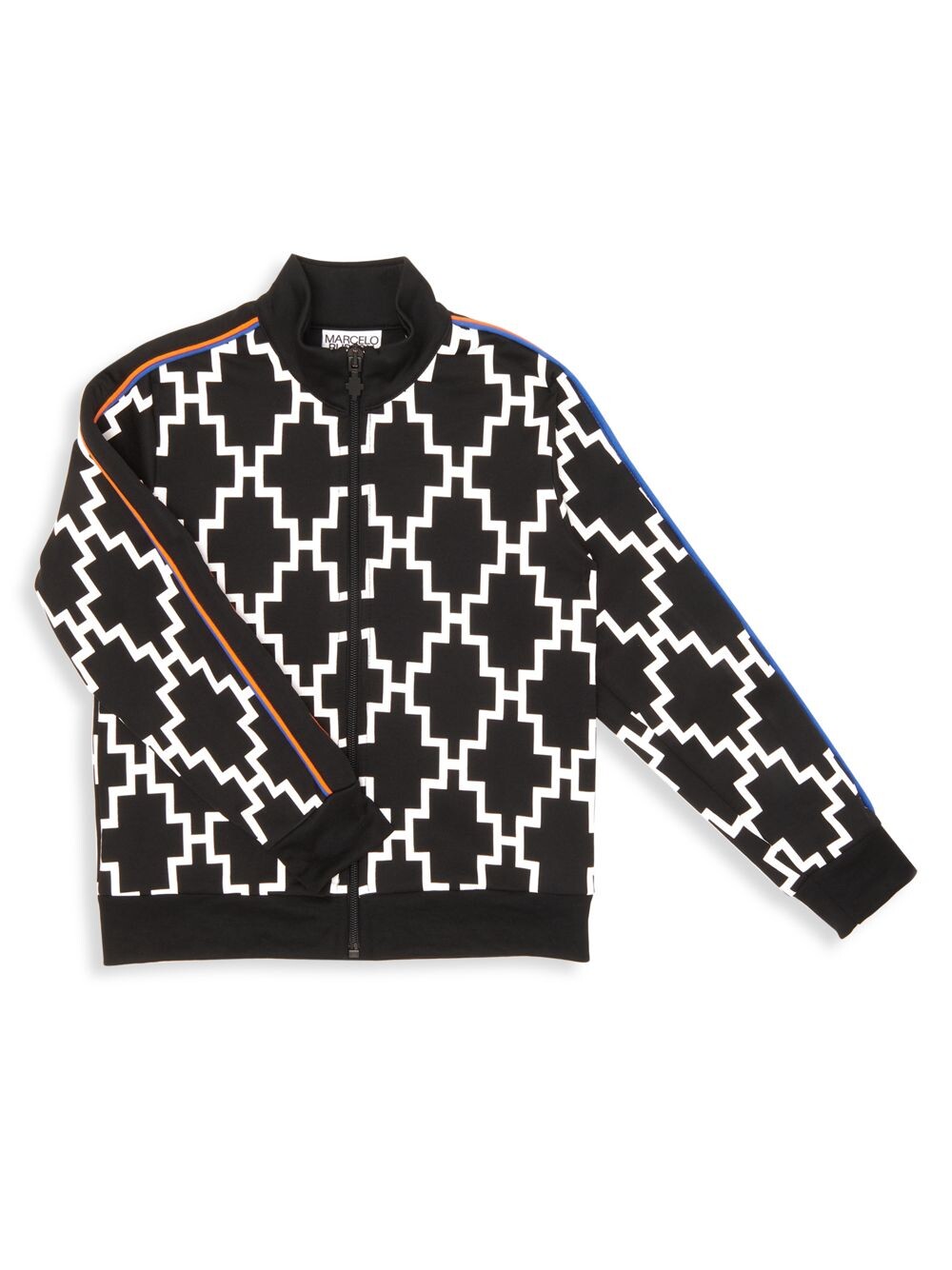 

Спортивная куртка Little Boy's & Boy's с перекрестным принтом и окантовкой Marcelo Burlon, черный