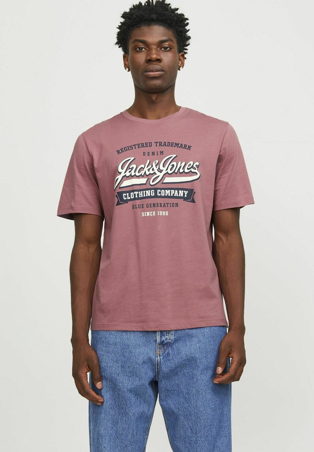 

Футболка с принтом ELOGO SS O-NECK COL Jack & Jones, цвет mesa rose