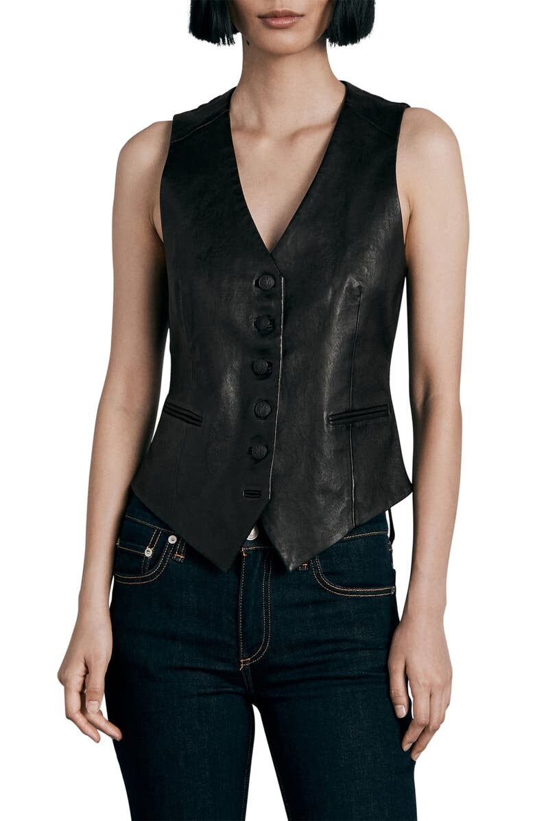 

Кожаный жилет Ванессы RAG & BONE, черный