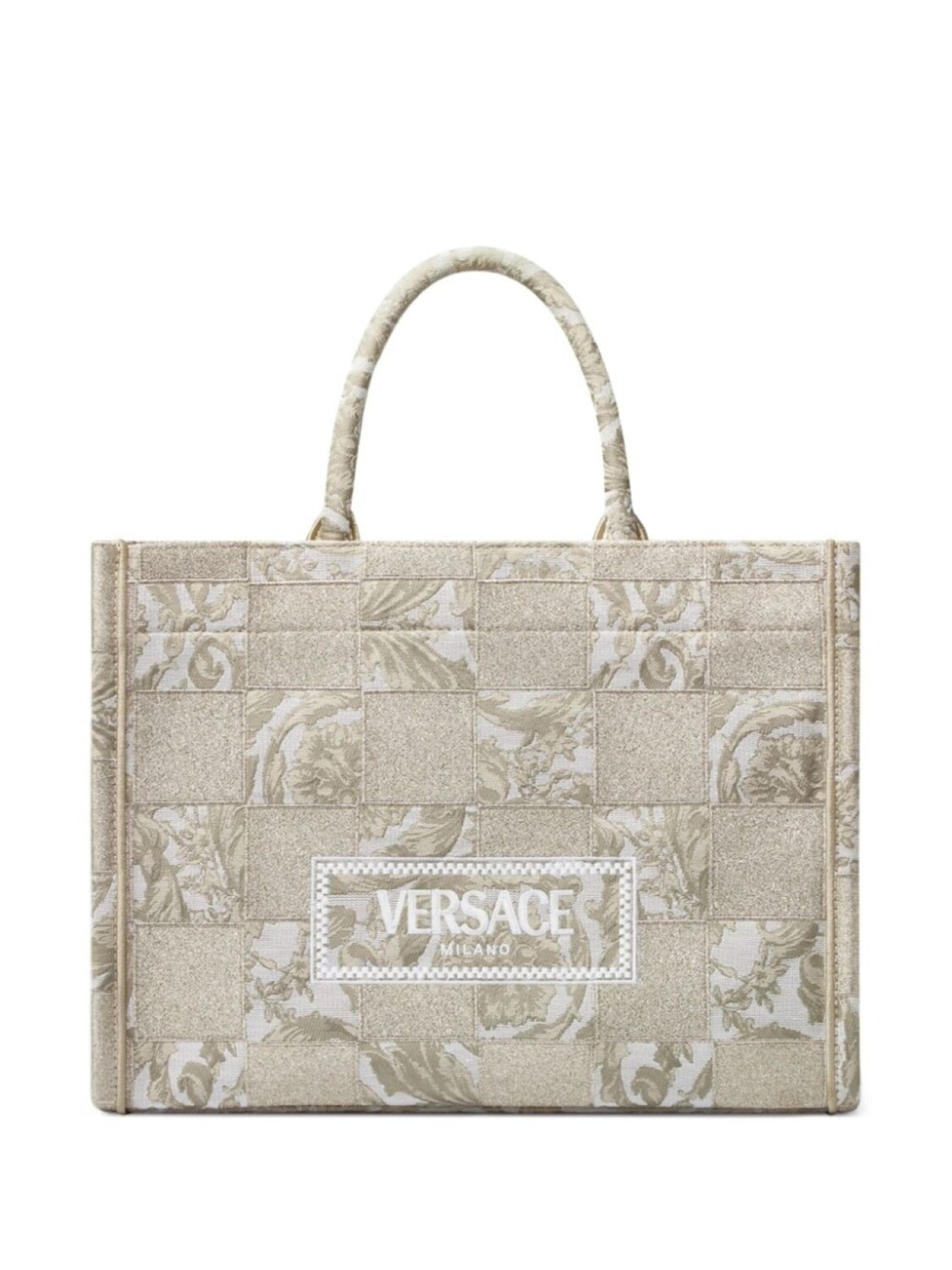 

Versace жаккардовая сумка-тоут Athena Barocco, нейтральный цвет