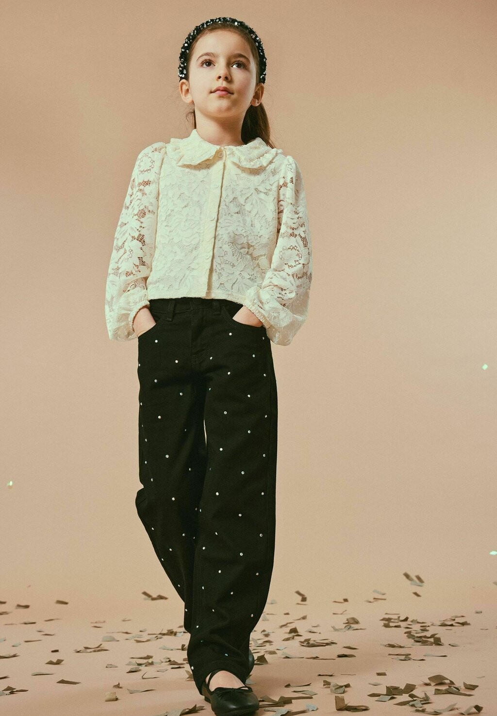 

Джинсы-сигареты Strass Name it, цвет black denim