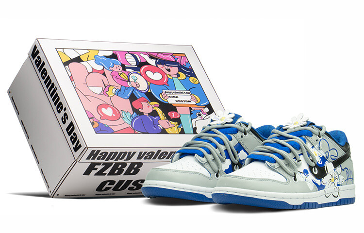 

Кроссовки Nike Dunk Low (GS) Royal Red Белый/Серый/Синий