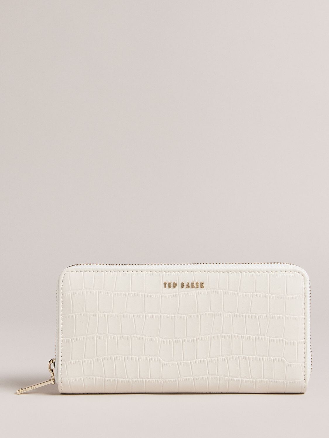 

Кошелек из фактурной кожи на молнии Ted Baker Croken, цвет экрю