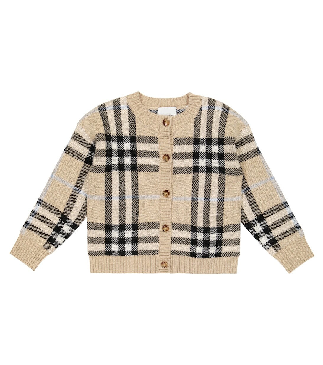 

Жаккардовый кардиган из смесовой шерсти в клетку Burberry, разноцветный