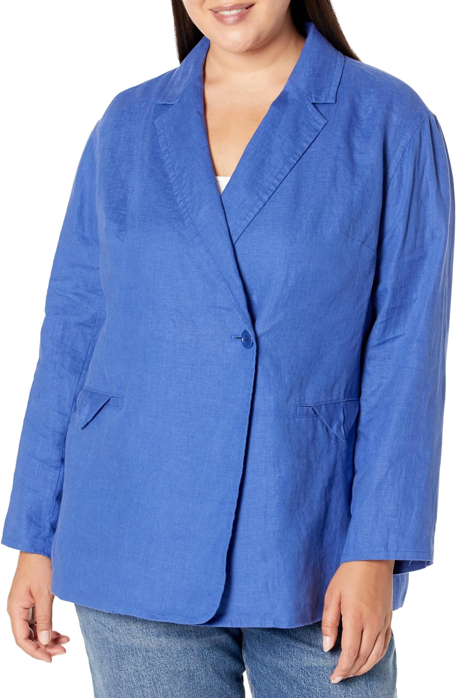 цена Двубортный пиджак-перекресток Plus из 100% льна Madewell, цвет Bluestone