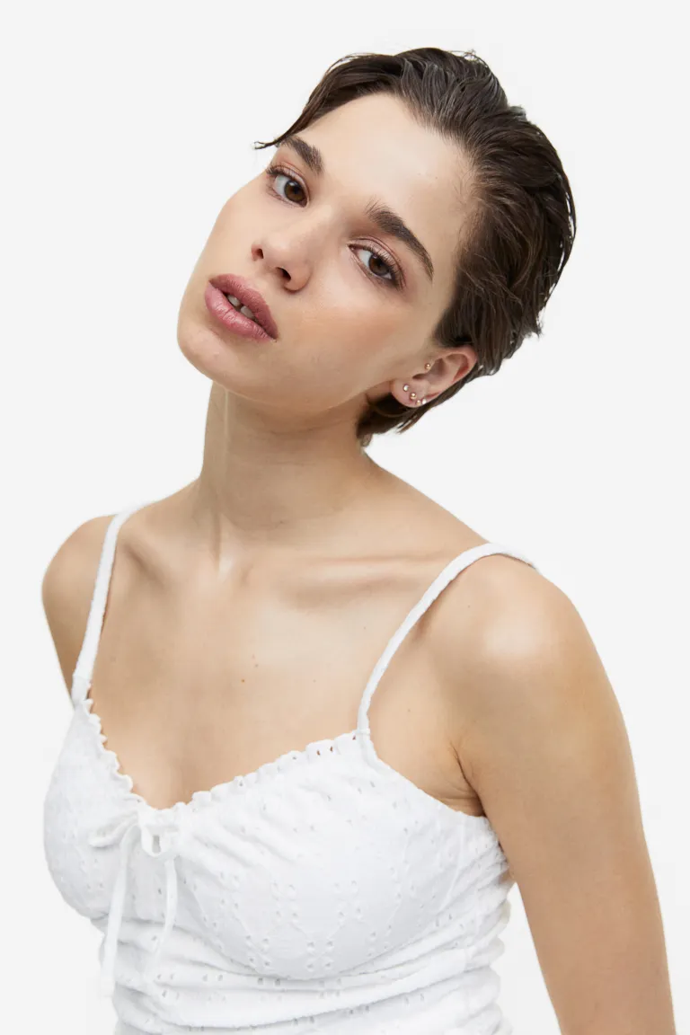 

Драпированное платье H&M, белый
