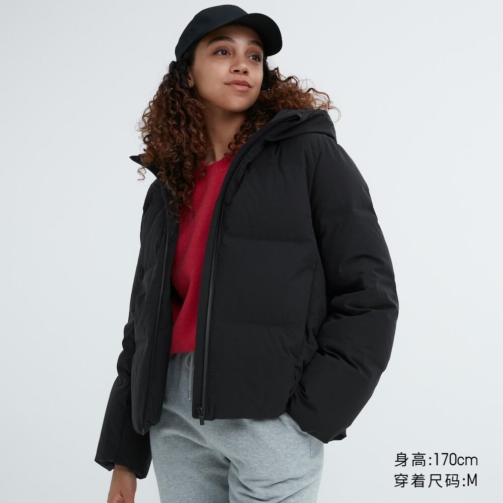 

Куртка Uniqlo бесшовная пуховая с капюшоном, черный