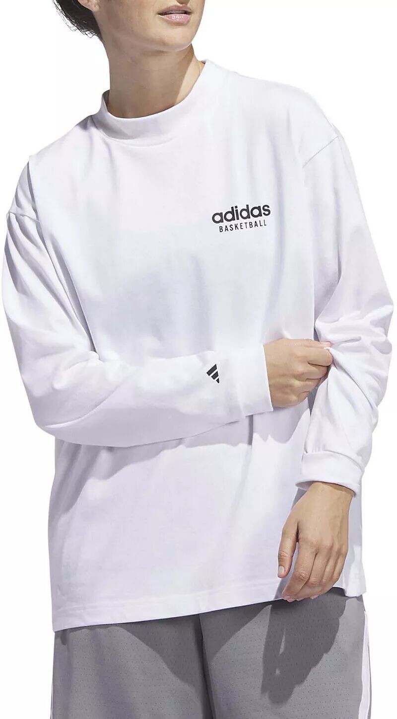 

Женский топ Adidas Select с длинными рукавами и воротником-стойкой, белый
