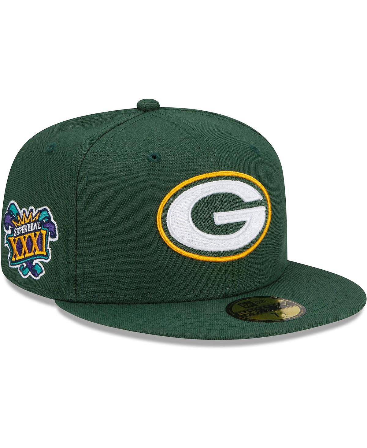 

Мужская зеленая приталенная шляпа Green Bay Packers Patch Up Super Bowl XXXI 59FIFTY New Era