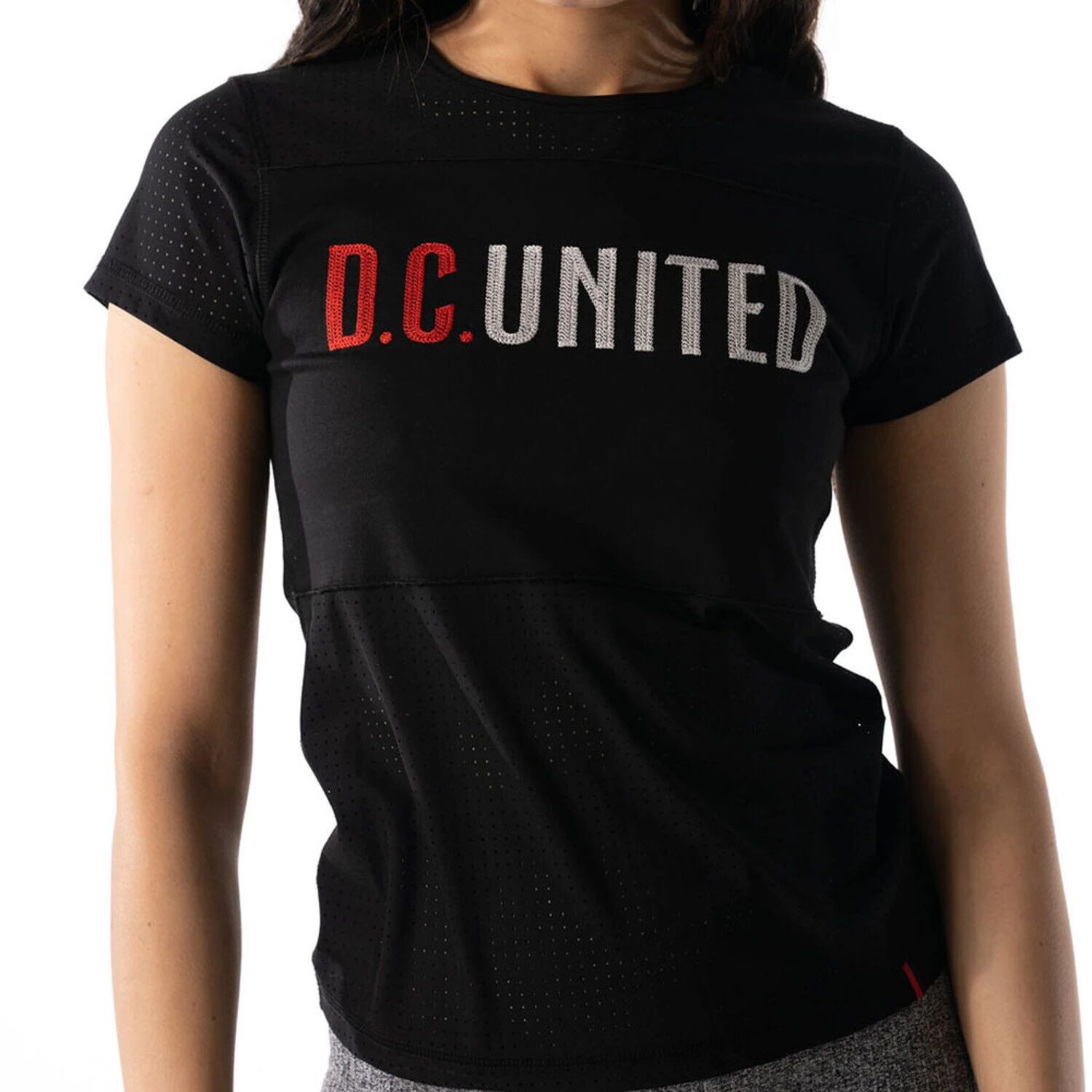 

Женская черная сетчатая футболка The Wild Collective DC United, Черный