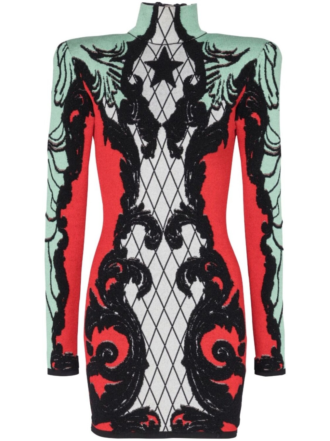

Balmain жаккардовое платье мини Baroque, черный