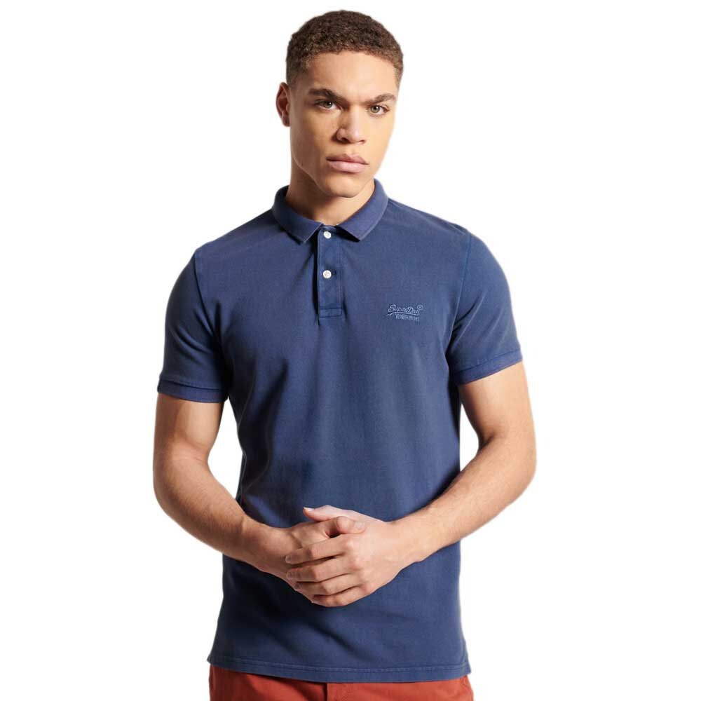 

Поло с коротким рукавом Superdry Classic Vintage Destroy, синий
