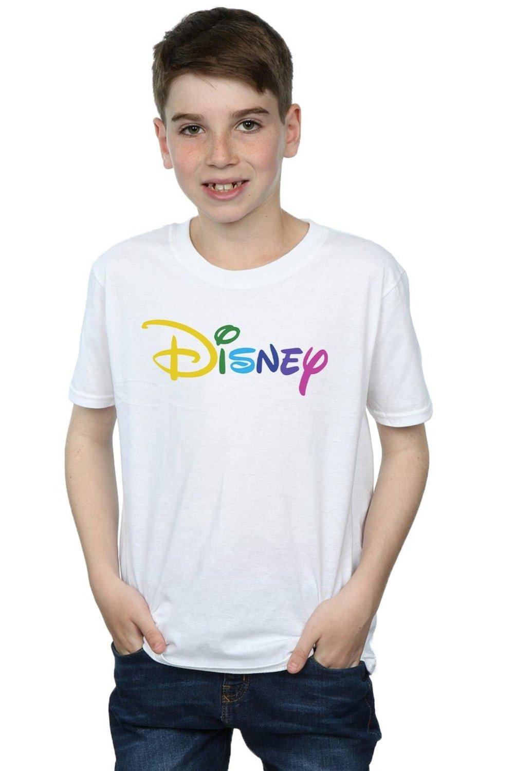 цена Футболка с цветным логотипом Disney, белый