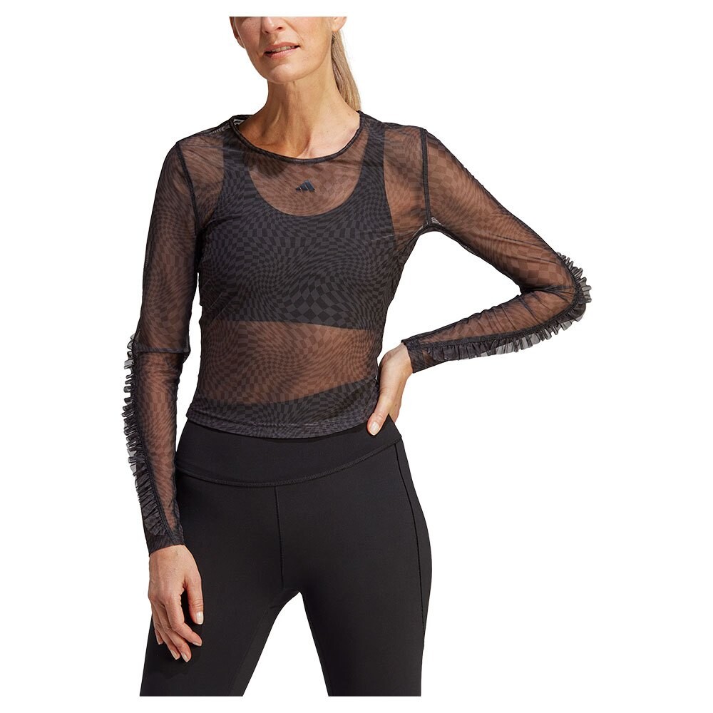 

Футболка с длинным рукавом adidas Yoga St Aop, черный