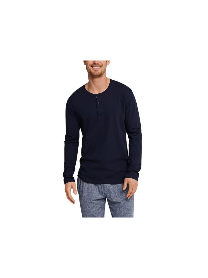 

Футболка Schiesser Knopfleisten Langarmshirt, синий